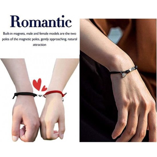 Couples Bracelets Magnetic Mutual Attraction Relationship Matching Friendship Rope Bracelet Set For Women Men Him Her BFF Best Friends Bracelet Braided Valentine's Day Gift